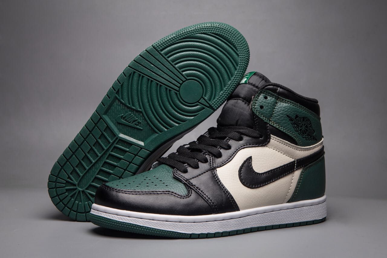 Men Air Jordan 1 Retro To Green Black Shoes - Click Image to Close